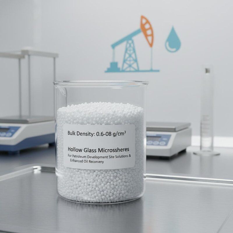 পেট্রোলিয়াম ডেভেলপমেন্ট সাইট সলিউশন এবং উন্নত তেল পুনরুদ্ধারের জন্য বাল্ক ঘনত্ব 0.06-0.08 হোল গ্লাস মাইক্রোস্ফিয়ার