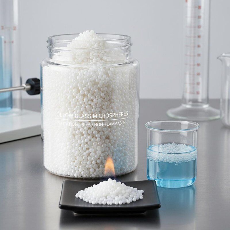 Non-flammable Hollow Glass Microspheres with Flotation ≥99% and Low Viscosity for Industrial Applications